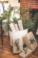 Load image into Gallery viewer, DRIED Eucalyptus & Evergreen Gift Wrap Sprigs | Evergreen Silver Dollar, Seeded, Silver Leaf Eucalyptus Baby's Breath | Christmas Gift Wrap