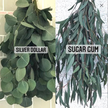 Load image into Gallery viewer, DRIED Eucalyptus Duo Bouquets | Silver Dollar and Sugar Gum Branches Aromatherapy, Centerpiece, Wedding Decor, Tablescape