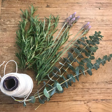 Load image into Gallery viewer, Mini Eucalyptus Bouquet with Lavender or Rosemary | Silver Leaf Mountain Gum Eucalyptus, Aromatherapy, Tablescape, Center Piece
