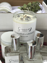Load image into Gallery viewer, Eucalyptus and Lavender Soy Candle 8 oz | Scented Soy Candle, Handmade Candle, 100% Soy Wax, Natural Soy Candle Aromatherapy