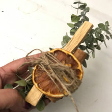 Load image into Gallery viewer, Dried Handmade Orange, Eucalyptus, Palo Santo and Cinnamon Wand Smudge Stick Wand | New Moon Ceremony, Cleansing