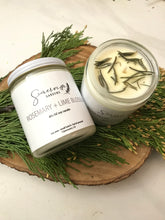 Load image into Gallery viewer, Rosemary and Lime Blossom Soy Candle 8 oz | Scented Soy Candle, Handmade Candle, 100% Soy Wax, Natural Soy Candle Aromatherapy