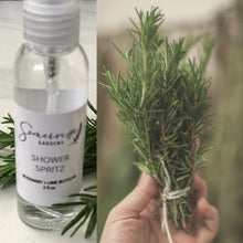 Load image into Gallery viewer, Rosemary + Lime Blossom Spritzer & Shower Mist Spray | Shower Spritz, Rosemary and Lime Blossom shower mist, Aromatherapy