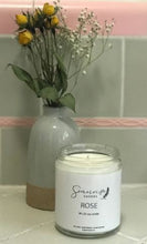 Load image into Gallery viewer, Rose Scent Soy Candle 8 oz | Scented Soy Candle, Handmade Candle, 100% Soy Wax, Natural Soy Candle Aromatherapy