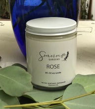 Load image into Gallery viewer, Rose Scent Soy Candle 8 oz | Scented Soy Candle, Handmade Candle, 100% Soy Wax, Natural Soy Candle Aromatherapy