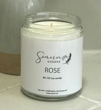 Load image into Gallery viewer, Rose Scent Soy Candle 8 oz | Scented Soy Candle, Handmade Candle, 100% Soy Wax, Natural Soy Candle Aromatherapy