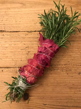 Load image into Gallery viewer, Dried Hand Made Rosemary & Bougainvillea Smudge Stick | Incense, Cleansing