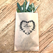 Load image into Gallery viewer, Love Rosemary Wreath Confetti Small Bags | Confetti Favor - Wedding Confetti Favors - Confetti Toss for Wedding Send Off - One Dozen