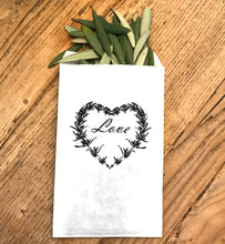 Load image into Gallery viewer, Love Rosemary Wreath Confetti Small Bags | Confetti Favor - Wedding Confetti Favors - Confetti Toss for Wedding Send Off - One Dozen