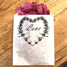 Load image into Gallery viewer, Love Heart Wreath Confetti Large Bags | Confetti Favor, Wedding Confetti Favors | Confetti Toss for your Wedding Send Off - One Dozen