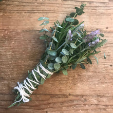 Load image into Gallery viewer, Dried Hand Made Rosemary, Lavender, and Eucalyptus Smudge Stick Wand | New Moon, Self Care