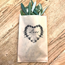 Load image into Gallery viewer, Love Rosemary Wreath Confetti Small Bags | Confetti Favor - Wedding Confetti Favors - Confetti Toss for Wedding Send Off - One Dozen
