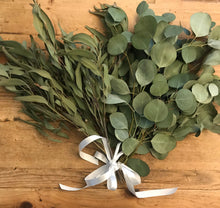 Load image into Gallery viewer, DRIED Eucalyptus Duo Bouquets | Silver Dollar and Sugar Gum Branches Aromatherapy, Centerpiece, Wedding Decor, Tablescape
