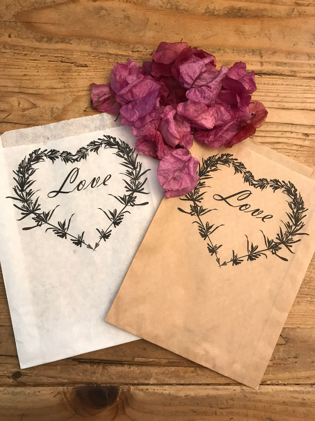 Love Heart Wreath Confetti Large Bags | Confetti Favor, Wedding Confetti Favors | Confetti Toss for your Wedding Send Off - One Dozen