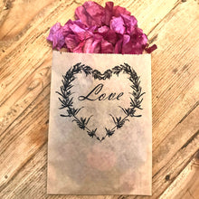 Load image into Gallery viewer, Love Heart Wreath Confetti Large Bags | Confetti Favor, Wedding Confetti Favors | Confetti Toss for your Wedding Send Off - One Dozen
