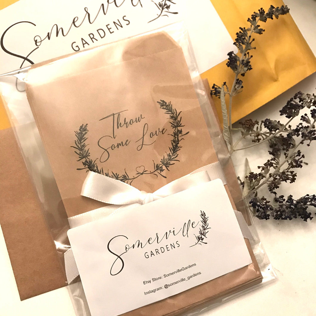 Throw Some Love Confetti Small Bags | Confetti Favor - Wedding Confetti Favors - Confetti Toss for your Wedding Send Off - One Dozen