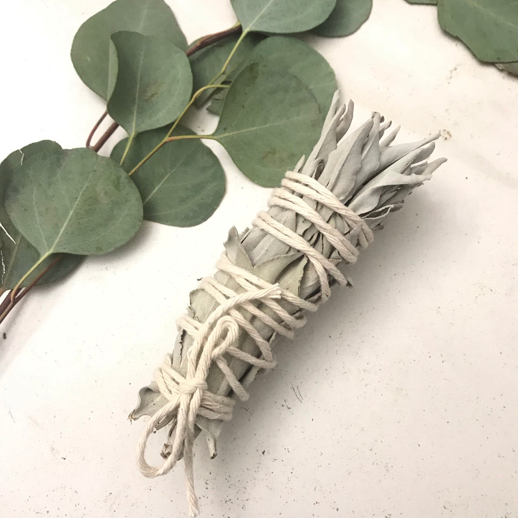 Dried Handmade White Sage Smudge Stick Wand | New Moon Ceremony | Cleansing 5 inch